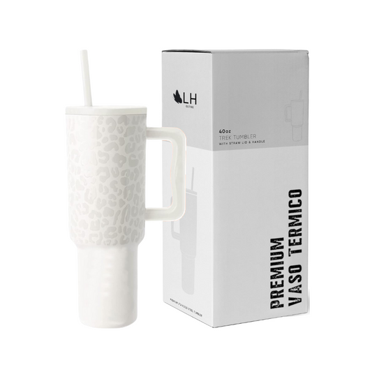 Vaso Térmico Premium 1200 ml Blanco Leopardo