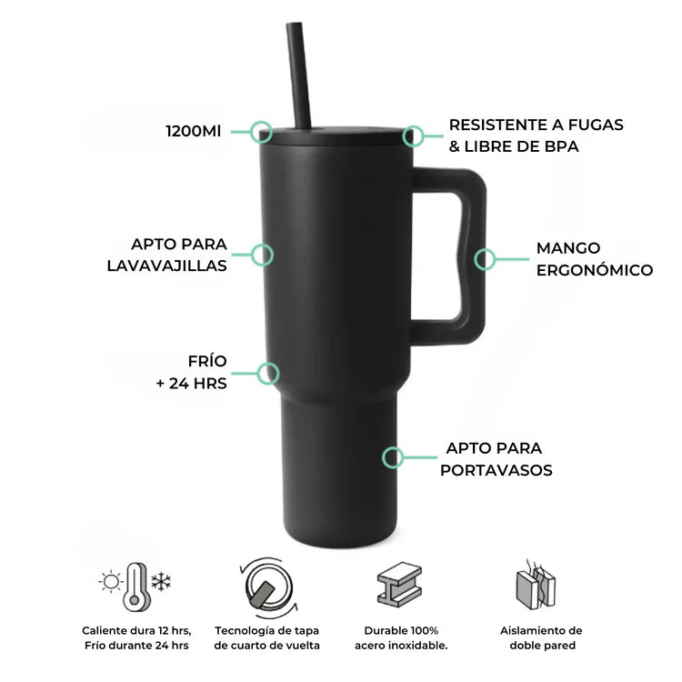 Vaso Térmico Premium 1200 ml Corazones