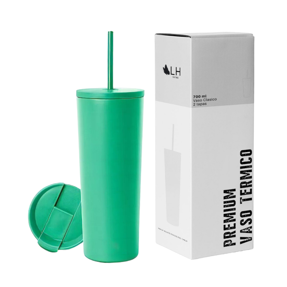 Vaso Térmico 700ml + 2 Tapas Verde Menta